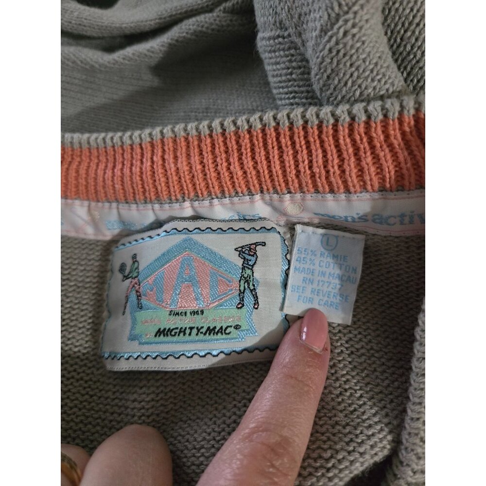 Vintage Mens Golf Sweater Large Sport Retro Grandpa Knit Outdoor Embroidered - Picture 4 of 8